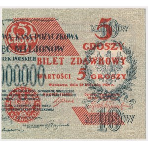 5 groszy 1924 - prawa połowa