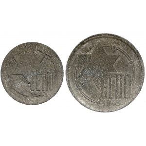 Ghetto Lodz, 5 and 10 marks 1943 Mg (2pcs)