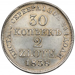 30 Kopeken = 2 Zloty 1838 MW, Warschau