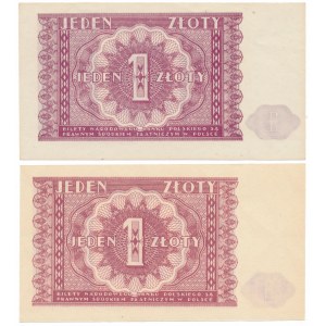 1 złoty 1946 - odmiany kolorytyczne (2szt)