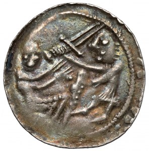 Ladislaus II the Exile, Denarius - Eagle and Hare
