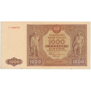 1 000 zlotých 1946 - U (Mił.122f)