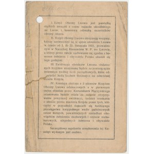 Diplom za Kríž obrany Ľvova