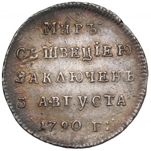 Rusko, Katarína II, žetón 1790 - Mier so Švédskom