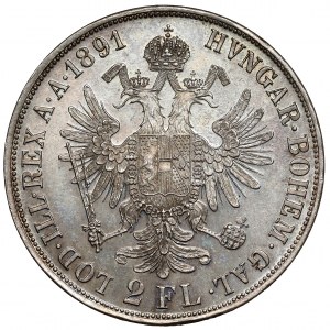 Österreich-Ungarn, Franz Joseph I., 2 Gulden 1891-A