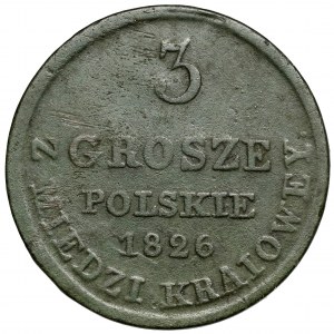 3 grosze 1826 IB z MIEDZI KRAIOWEY