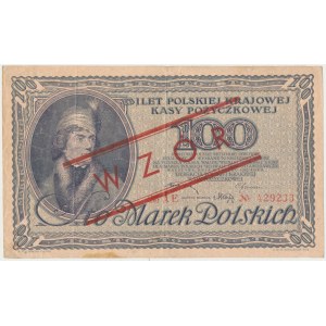 100 mkp 1919 - tištěný WZÓR tzv. vzor Kamiński.
