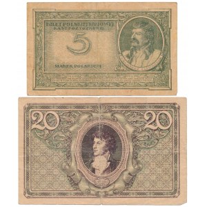 5 and 20 mkp 05.1919 - set (2pcs)
