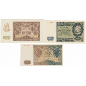 Banknoty okupacyjne 1940-1941 - zestaw (3szt)