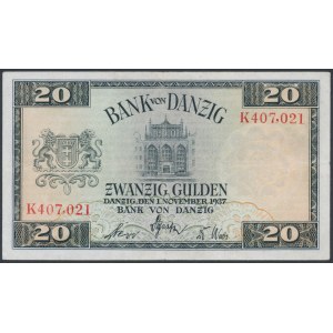 Danzig, 20 guldenů 1937 - K