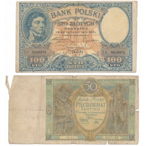 100 Zloty 1919 und 50 Zloty 1925 - Satz (2 Stk.)