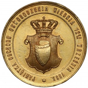 Medaille, 200. Jahrestag der Schlacht bei Wien - Messing, unsigniert