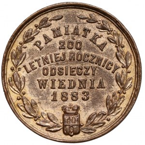 Medaila, 200. výročie bitky pri Viedni - GŁOWACKI, pozlátený bronz