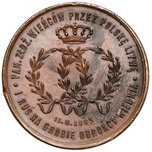 Medaila, 200. výročie bitky pri Viedni - kladenie vencov na hrob obrancu Viedne