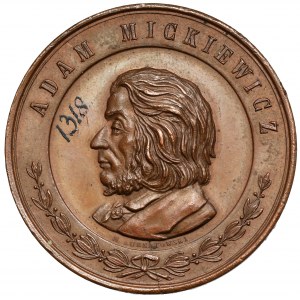 Medaille, Adam Mickiewicz - Überführung des Leichnams nach Wawel 1890