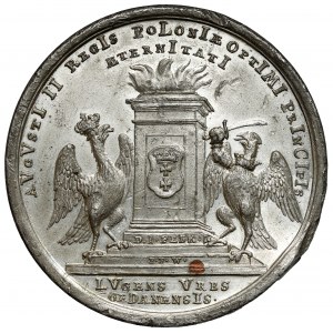 Medaila, úmrtie Augusta II. 1733 - Gdansk - neskorší odtlačok (?)