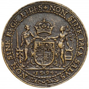 Sigismund III Vasa, Medal 1594, Royal Couple, Poznan - later casting