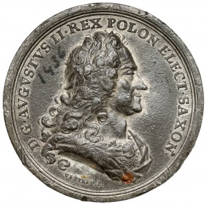 Medaila, smrť Augusta II. 1733 - neskoršia tlač (?)