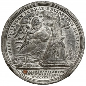 Medaila, smrť Augusta II. 1733 - neskoršia tlač (?)