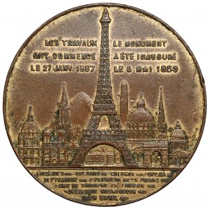 Francie, Medaile 1889 - Souvenir de la Tour Eiffel