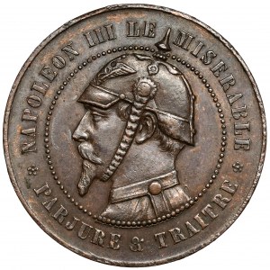 Frankreich, Napoleon III, Medaille 1870 - Satire auf die Niederlage bei Sedan / Vampire de la France