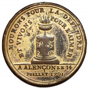 Francie, Medaile 1791 - Confédération des Gardes Nationaux du Département de l'Orne