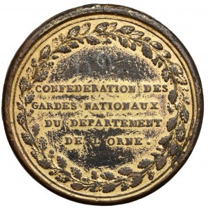 Francúzsko, medaila 1791 - Confédération des Gardes Nationaux du Département de l'Orne