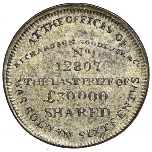 England, Jeton / 1/2 penny 1795 - lottery