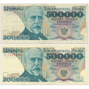 500 000 PLN 1990 - C a G - sada (2ks)