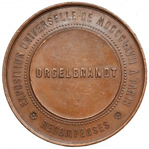 Francúzsko, Napoleon III, medaila 1867 - Exposistion Universelle / Orgelbrandt