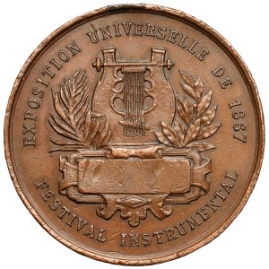 Frankreich, Napoleon III, Medaille 1867 - Exposition Universelle / Festival Instrumental