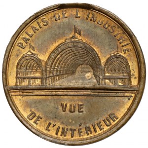 France, Napoleon III, Medal ND - Palais de l'Industrie vue de l'Intérieur