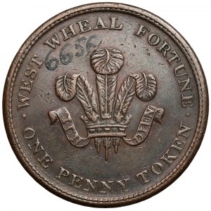 England, One Penny Token - Cornish Mount / West Wheal Fortune