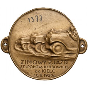 Plakieta (58x70mm) Zimowy Zjazd Zespołów Klubowych do Kielc 1930