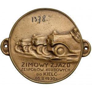 Plakieta (58x70mm) Zimowy Zjazd Zespołów Klubowych do Kielc 1930