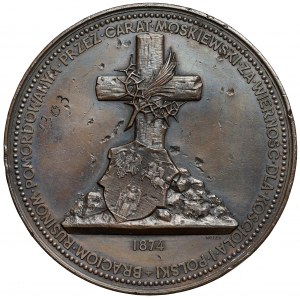 Medal, upamiętnienie Rusinów zamordowanych przez Carat 1874