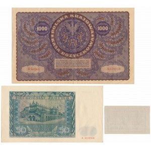 Poľské bankovky 1919-1941 a notgeld Neuteich (Nowy Staw) - sada (3ks)