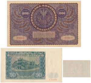 Banknoty polskie 1919-1941 i notgeld Neuteich (Nowy Staw) - zestaw (3szt)