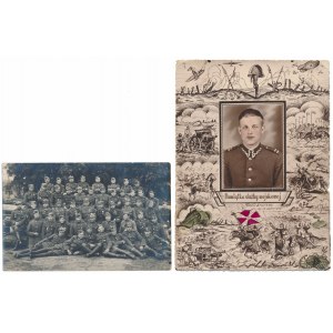 Skupinová fotografie vyznamenaných s pamětním křížem za statečnost 1920 a za zásluhy (2ks)