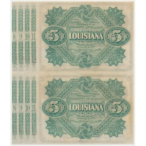 USA, Louisiana, 5 dolárov 1879 - nezrezané 2 kusy