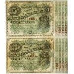 USA, Louisiana, 5 Dollars 1879 - nierozcięte 2 sztuki