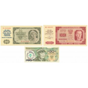Tlačené bankovky 1948 - 1988 - sada (3ks)