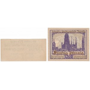 Tiegenhof (Nowy Dwór Gdański), 10 pfg 1917 i Gdańsk 50 pfg 1919 (2szt)
