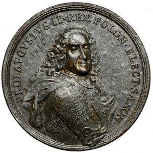 Jednostranná medaila / medailón, August II Silný