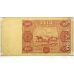 100 zloty 1947/48 - SAMPLE PRINT of reverse - perforation 3. 9.2.1948