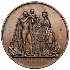 France, Napoleon III, Medal 1856 - Baptême du Prince Impérial