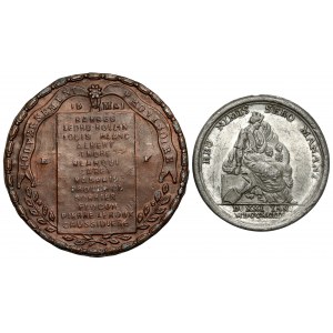 Frankreich, gegossene und später geprägte Medaillen - Lot von 2 Stück.