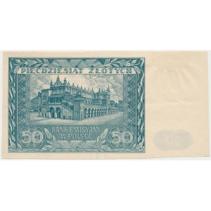 50 Zloty 1941 - ohne Unterdruck, Serie und Nummer