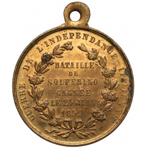 France, Napoleon III / Emanuel, Medal 1859 - Bataille de Solférino Gagnée
