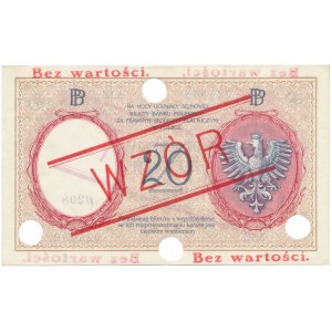 20 złotych 1919 - WZÓR - A.12 - wysoki nadruk, perforacja